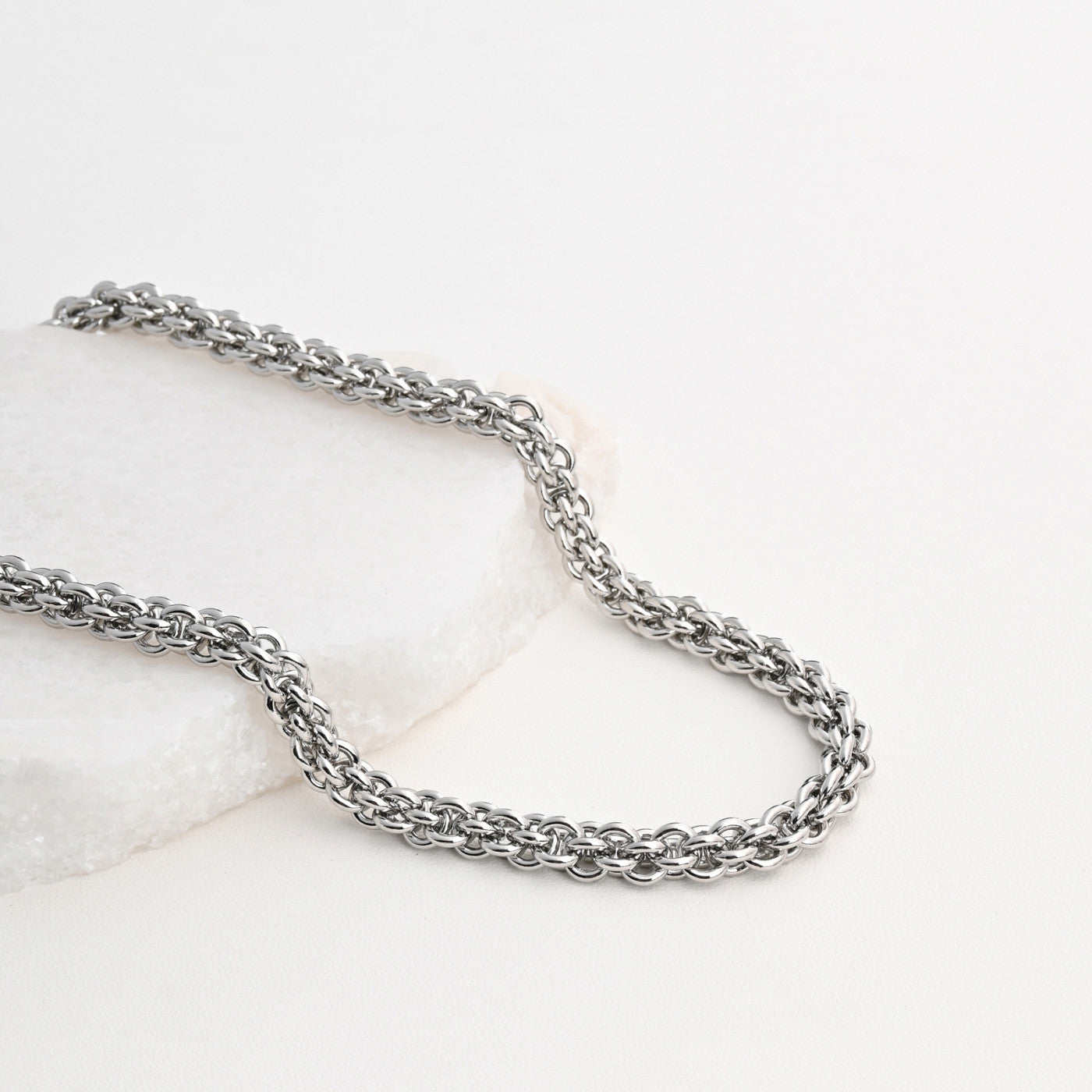 Thick steel link necklace