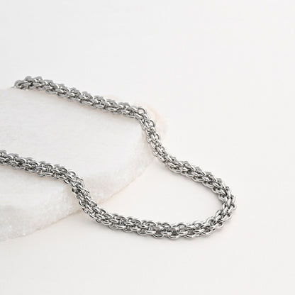 Thick steel link necklace