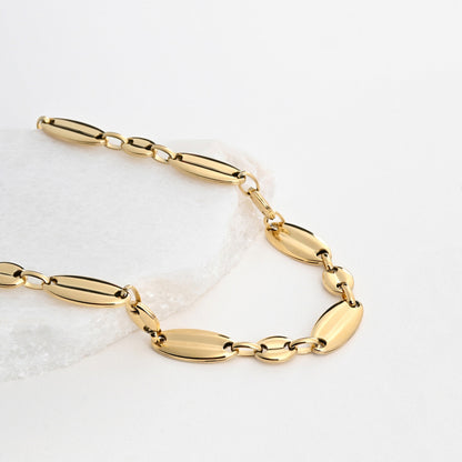 Stainless steel necklace with long links