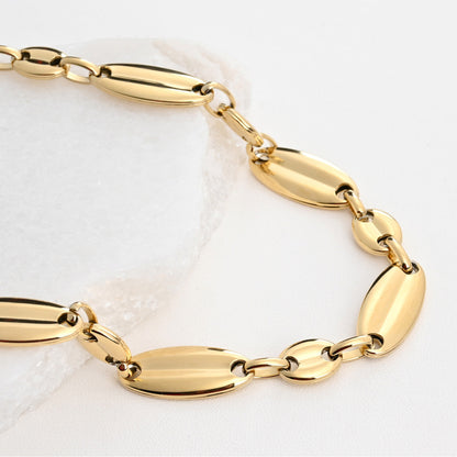 Stainless steel necklace with long links