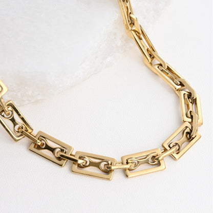 Rectangle steel necklace