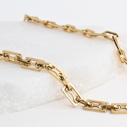 Rectangle steel necklace
