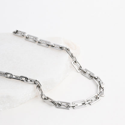 Rectangle steel necklace