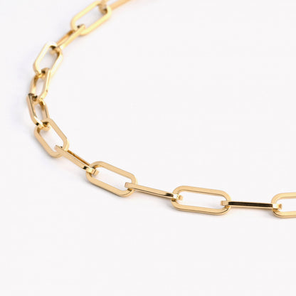 Steel necklace with links and full heart